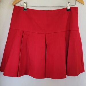 RED VALENTINO Red Pleated Mini Skirt